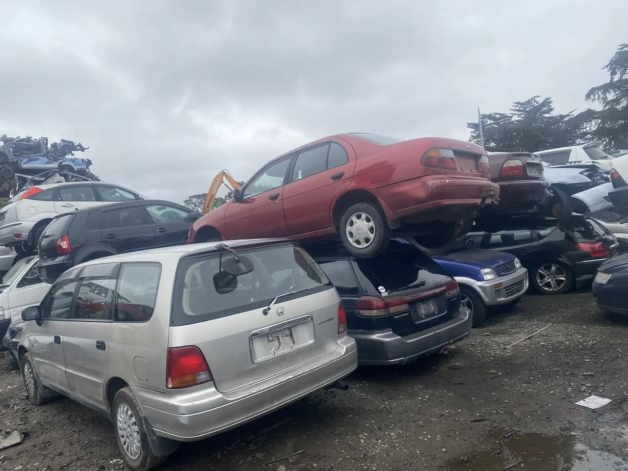 Cars being dismantled at the DEOL Car Solutions yard in Christchurch